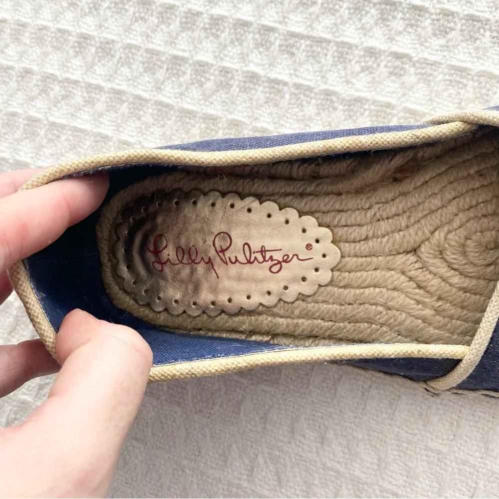 Lilly Pulitzer Lia Blue Seahorse Espadrilles size 8